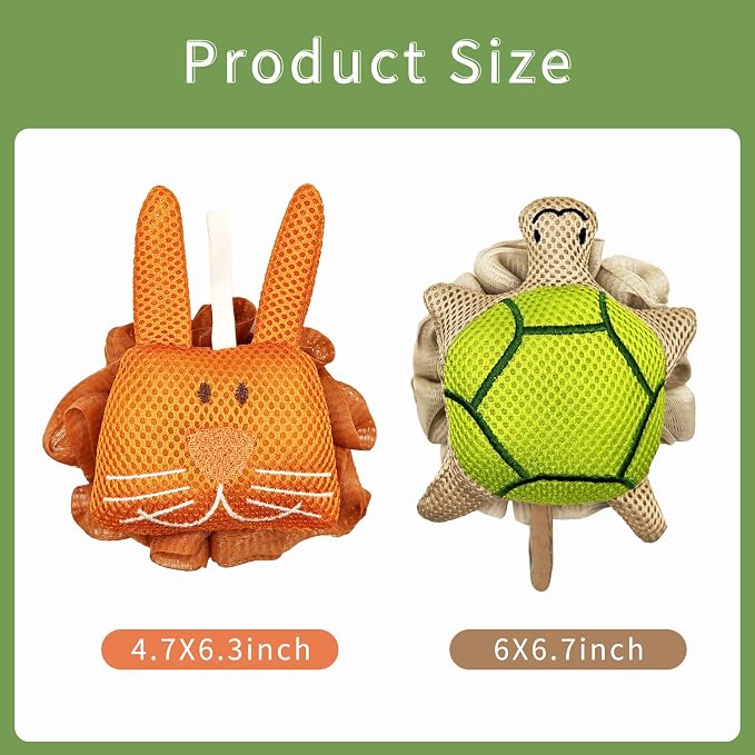 Kids Bath Sponge, Soft Mesh Shower Pouf - Image 7