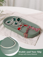 INGOFIN 7" Ceramic Bathroom Vanity Tray Set- 2 Pcs Bathroom Organizer - Image 5