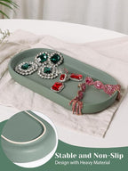 INGOFIN 7" Ceramic Bathroom Vanity Tray- Bathroom Organizer Countertop Tray - Image 5