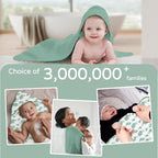 Yoofoss Hooded Baby Towels for Newborn 2 Pack 100% Muslin Organic Cotton Baby - Image 6