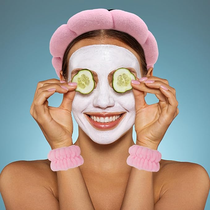Pink Spa Headband and Wristband Set - Image 3