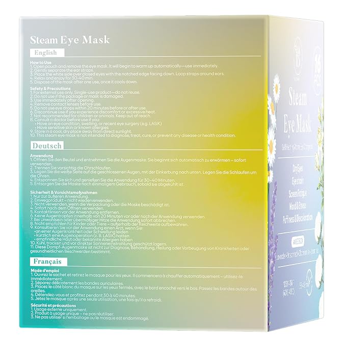 BLOOMORA 16 Pack Steam Eye Mask Variety Set Lavender Chamomile Jasmine and - Image 9