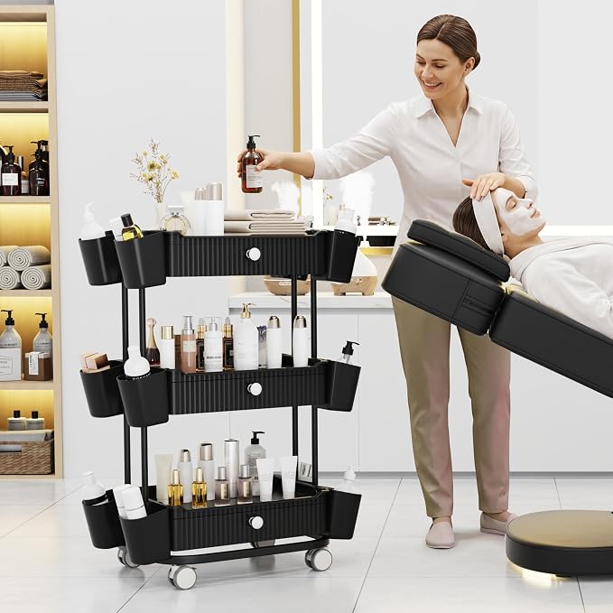 3 Tier Drawer Shelf Beauty Cart - Image 6