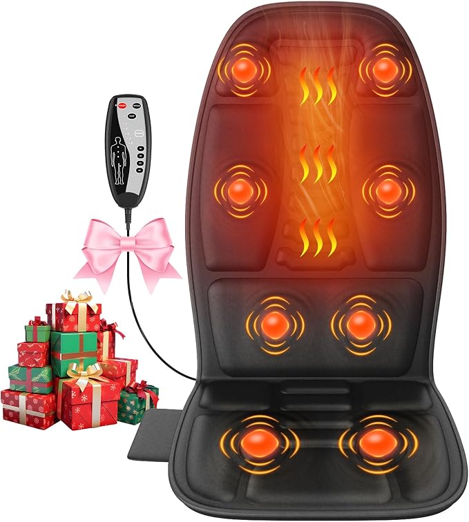 Back Massager with Heat, Massage Chair Pad with 5 Modes & 2 Heat Levels by COMRELAX