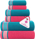 CASA COPENHAGEN He & She 6Pcs 100% Egyptian Cotton Large Designer Towels Gift by CASACOPENHAGEN