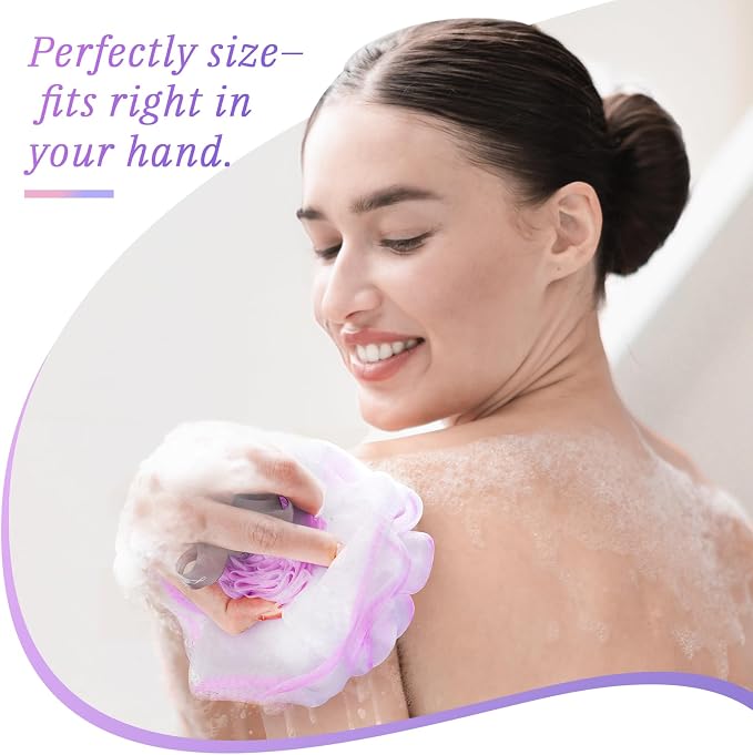 LAYUKI Bath Loofah, Shower Loofah, Body Loofah, Bath Sponge, Shower Sponge - Image 6