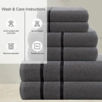 CASA COPENHAGEN Eternal 6 Pieces Towel Set- Pine Grey, 500 GSM 2 Bath Towel 2 - Image 3