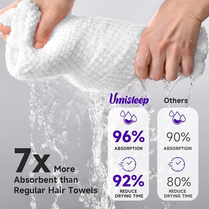 Umisleep Extra Large Microfiber Hair Towel - Image 7