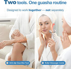 Gua Sha Facial Tools & Face Roller Set, Stainless Steel Facial Massager Tools - Image 2