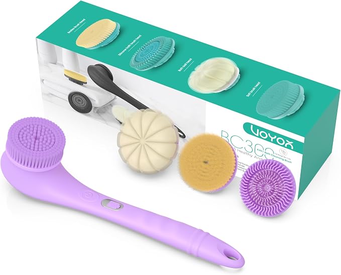 VOYOR Electric Body Brush Back Scrubber Silicone Body Scrubber Two-Way Rotating by VOYOR
