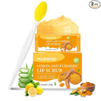 Turmeric Lemon Lip Scrub with Brush, Lip Scrubber Exfoliator by Unknown