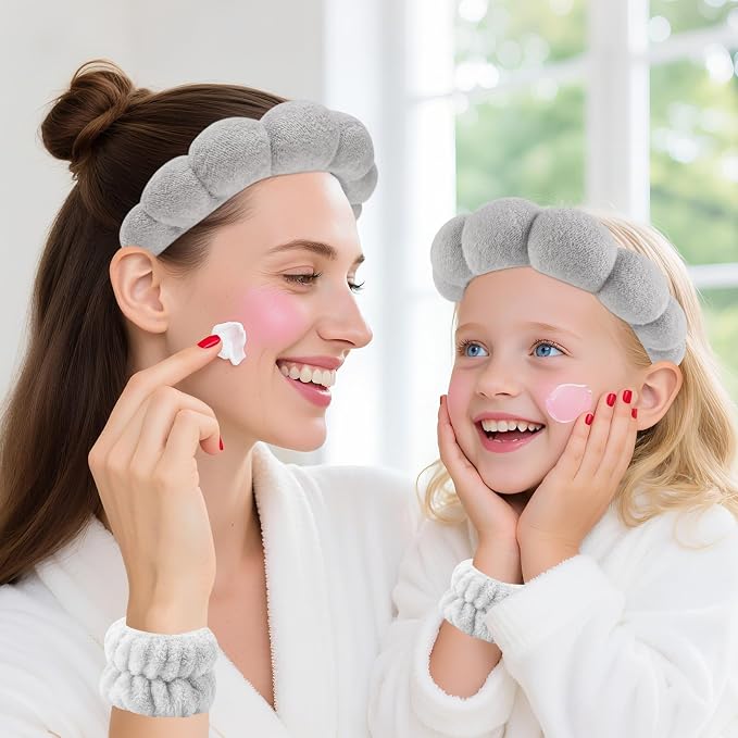 Zkptops Spa Headband for Washing Face Wristband Set Sponge Makeup Skincare - Image 7