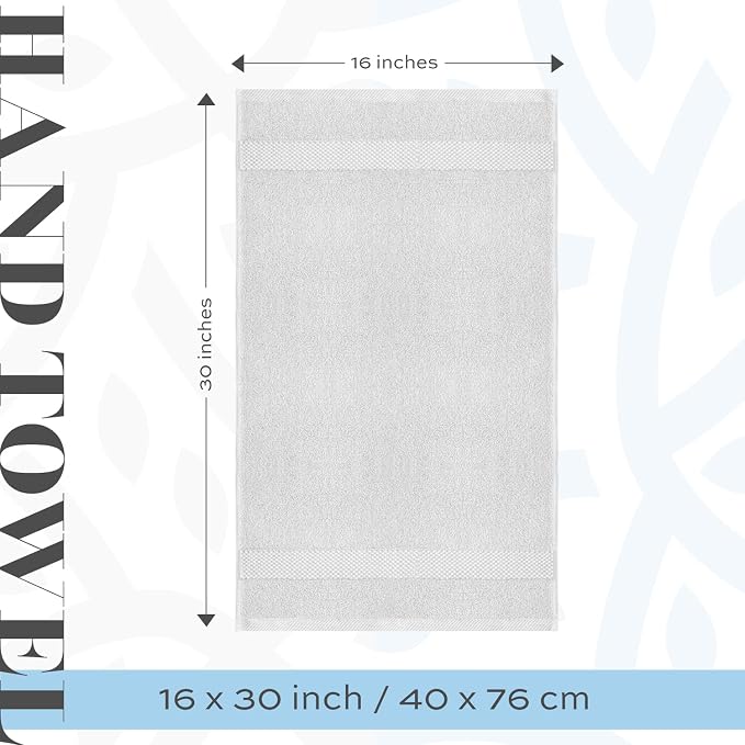 White Classic Luxury Silver Hand Towels - Image 4