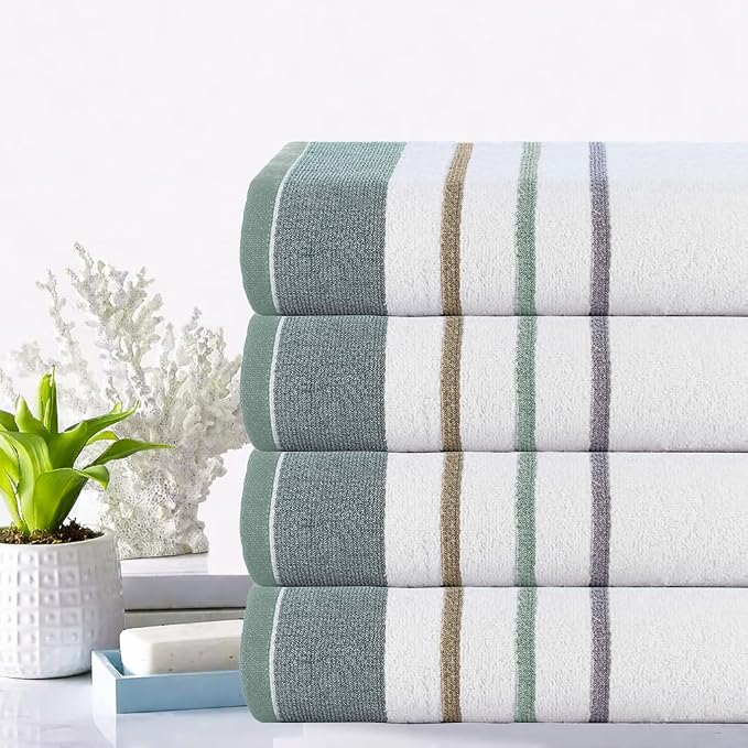 CASA COPENHAGEN White Bay 4Pcs 100% Egyptian Cotton Designer Hand Towels Gift - Image 2
