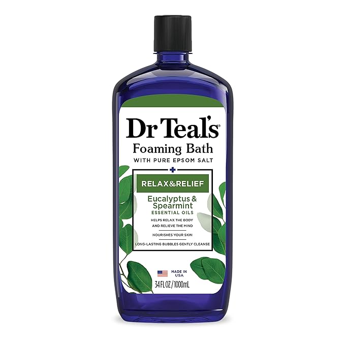 Dr Teal's Foaming Bath with Pure Epsom Salt, Relax & Relief with Eucalyptus & by DrTeals