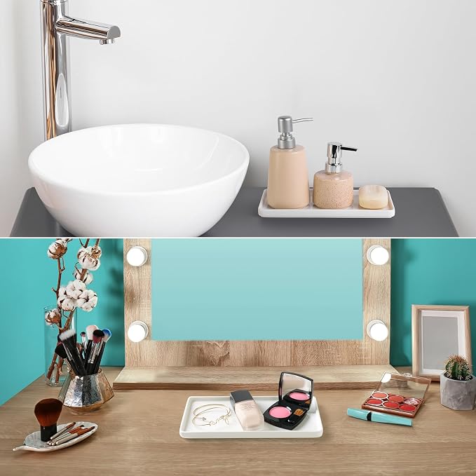 Gurygo 2 Pack 8"/10" Bathroom Trays, Ceramic Vanity Trays - Image 8