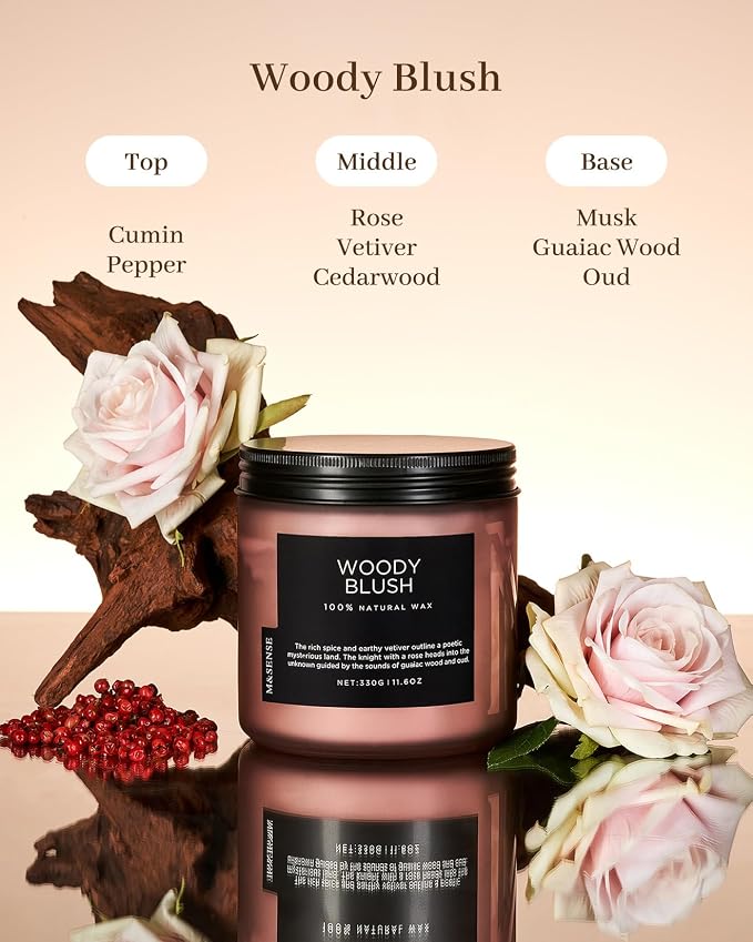 M&SENSE Rose Oud Scented Candles - Image 2