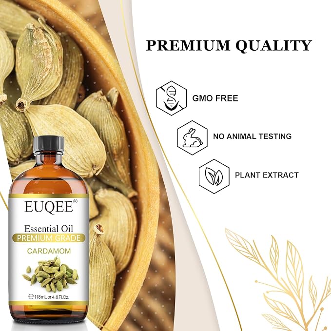 EUQEE Cardamon Essential Oil 118 ml Large Bottle Premium Cardamon Oil - Image 3
