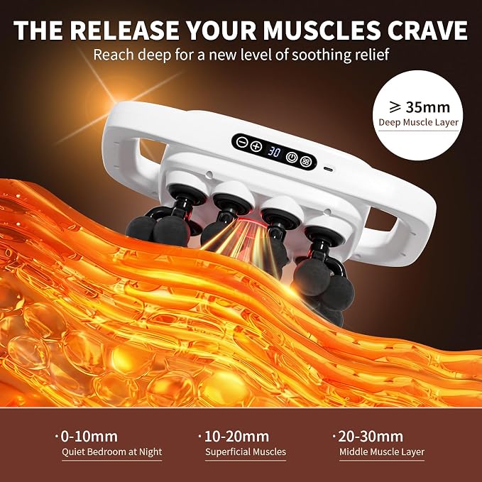 20-Head Massage Gun, 30 Intensity Levels 3 Modes, Deep Tissue Massager - Image 8