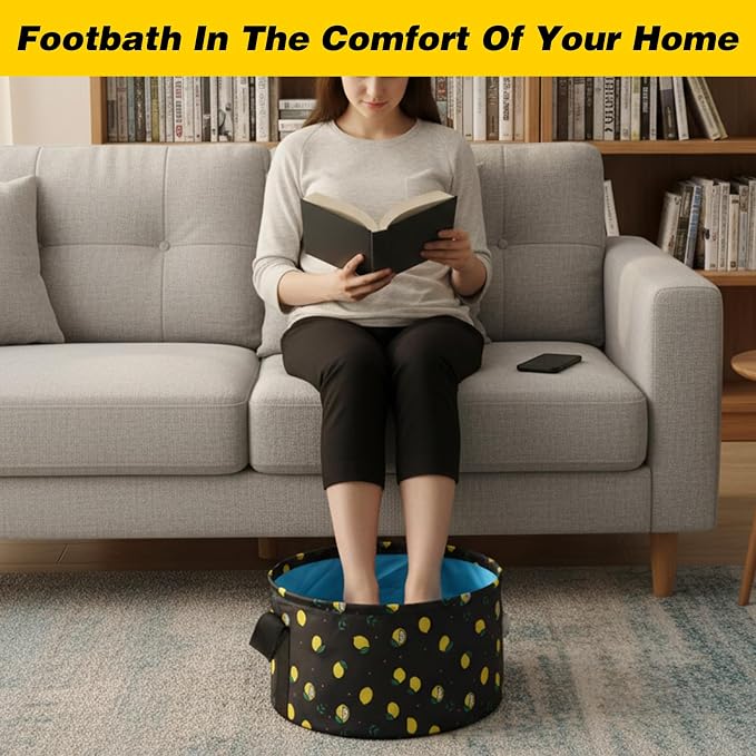 Molain Foldable Bucket for Soaking Feet, Portable Foot Bath Tub Spa Basin Black - Image 4