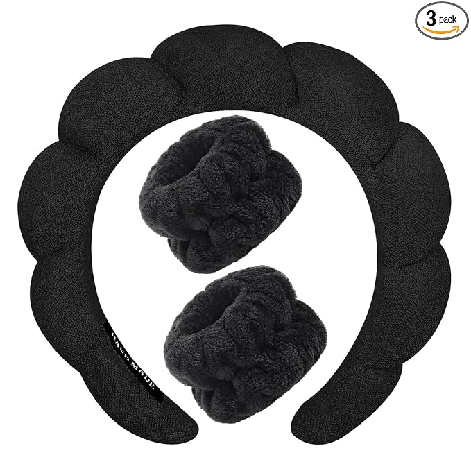 Spa Headbands for Washing Face Soft Puffy Bubble Headbands Wristband for Women by Unknown