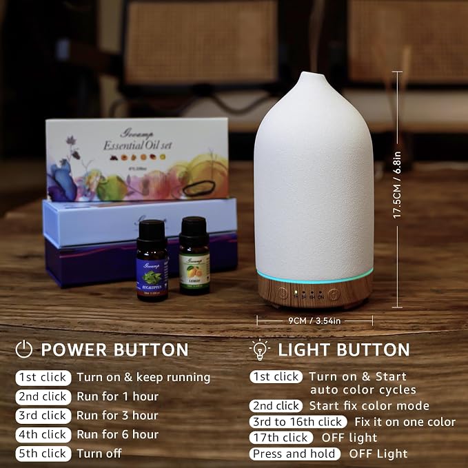 Gooamp 200ML Ceramic Essential Oil Diffuser - Image 6