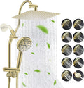 Hibbent cUPC Certified All Metal 10" Rainfall Showerhead Combo, High Pressure by Hibbent