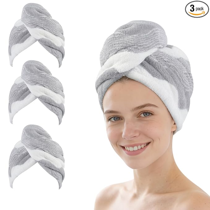 SINLAND Microfiber Hair Drying Cap Hair Towel Turban Twist by SINLAND