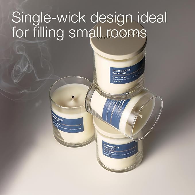 Bath & Body Works Single Wick Candle, Mahogany Coconut Candle, Long-Lasting - Image 5