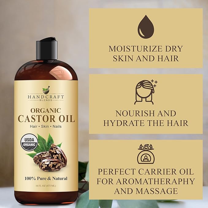 Handcraft Blends Organic Castor Oil 16 Fl Oz | 100% Pure and Natural | Premium - Image 6
