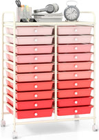 Giantex 20 Drawers Rolling Cart, Mobile Storage Drawer Cart, Classroom by Giantex