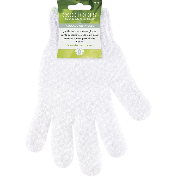 EcoTools Avocado Oil Infused Gentle Exfoliating Bath and Shower Gloves - Image 2