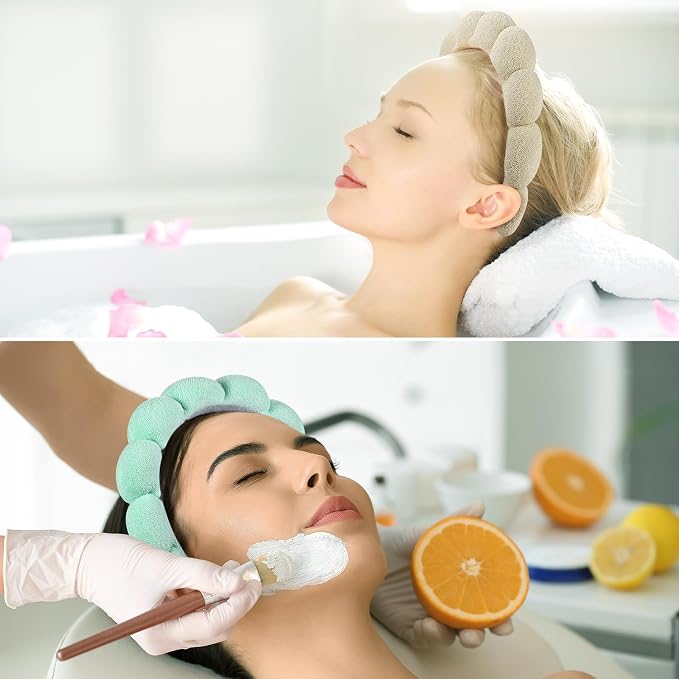 Ztomine Spa Headbands, Terry Cloth Headband Face Wash Headband Combo Pack - Image 3