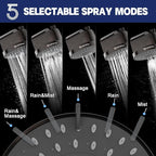 High Flow Filtered Shower Head, HOPOPRO 5 Modes High Pressure Fixed Showerhead - Image 6
