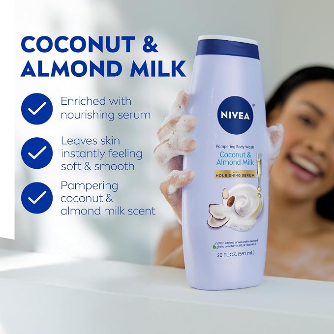 NIVEA Pampering Coconut and Almond Milk Body Wash - Image 3