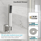 FPXRNG Shower Faucet Set Bathroom Square Rain Shower Head and Handle Set - Image 4