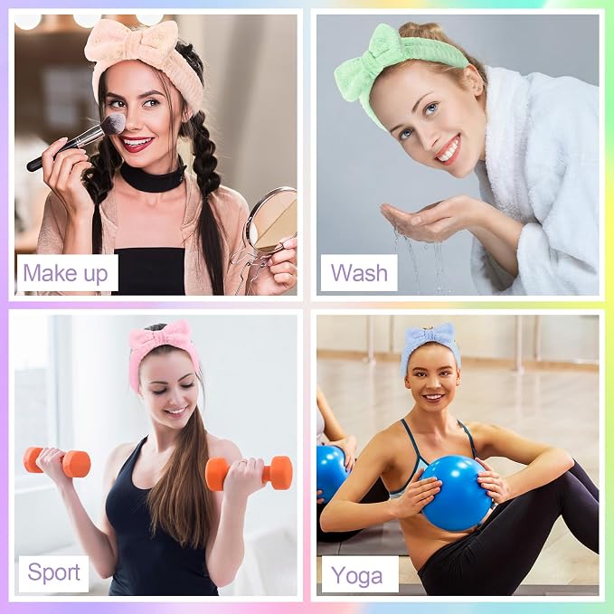 WILLBOND 48 Pieces Spa Headband Bulk Skincare Headbands Face Wash Makeup - Image 6