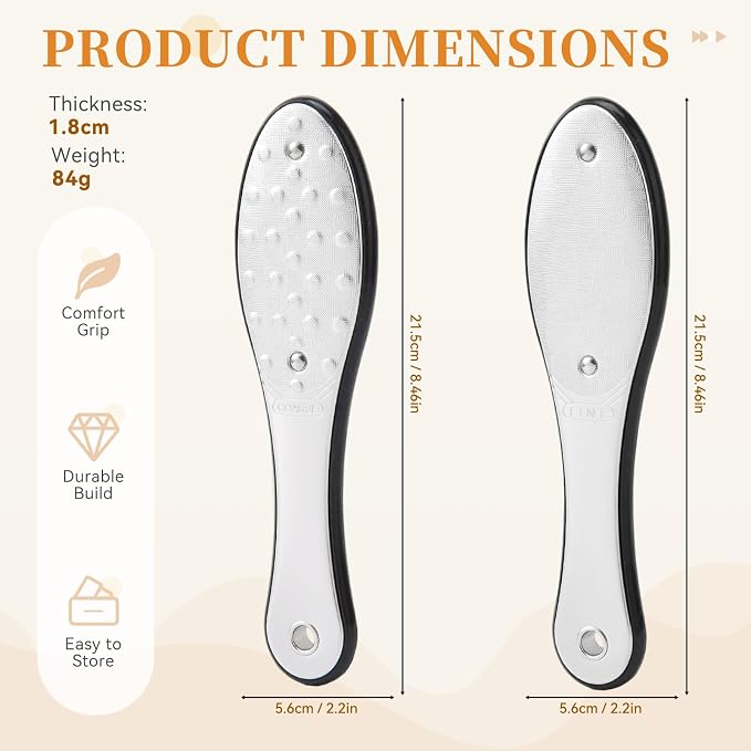 Foot Callus Remover for Feet, Metal Foot File Scraper, Stainless Steel Dual - Image 3