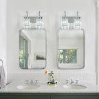 Crystal Vanity Lights 2-Light Chrome Wall Lamp Modern Crystal Bathroom Light - Image 7