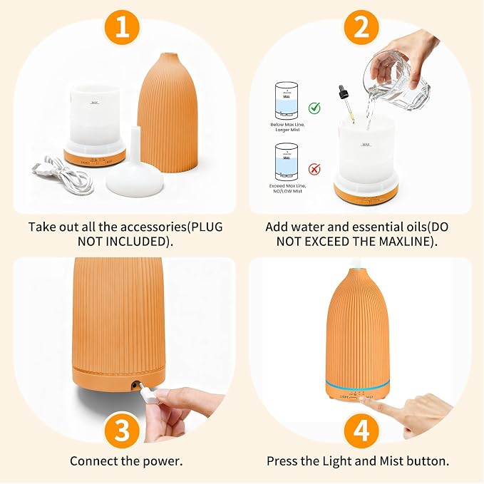 URPOWER 100ML Essential Oil Diffuser Ultrasonic Cool Mist Humidifier - Image 7