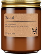 M&SENSE Santal Scented Christmas Candle Gift, Aromatherapy Candle Set by MSENSE