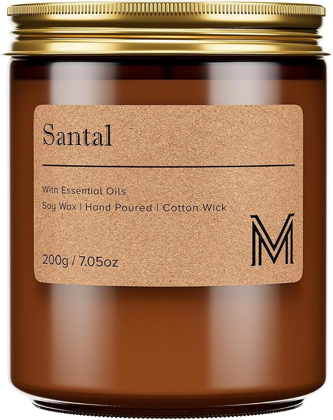 M&SENSE Santal Scented Christmas Candle Gift, Aromatherapy Candle Set by MSENSE