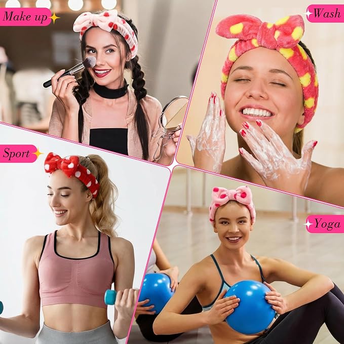 WILLBOND 24 Pieces Spa Headband Bulk Skincare Headbands Face Wash Makeup - Image 6