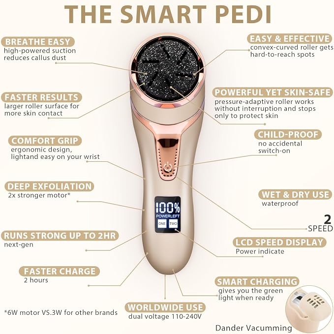 Electric Callus Remover for Feet, Portable Pedicure Kit Foot File Callus Remover - Image 5