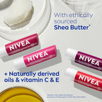 NIVEA Lip Care, Fruity Tinted Lip Balm Variety Pack, Strawberry, 3-in-1 Moisture - Image 8