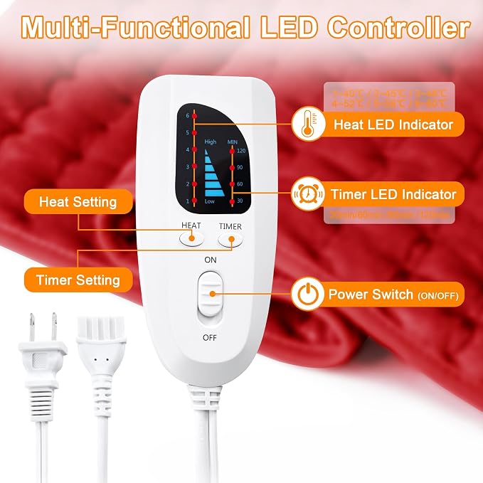 Deepsoon Heating Pad, Electric Heating Pads - Image 5