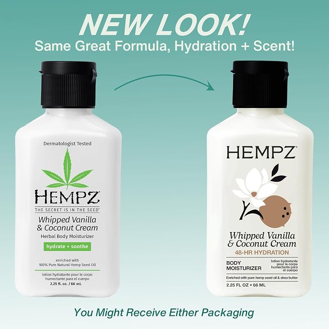 Hempz Mini Whipped Vanilla & Coconut Cream Body & Hand Lotion 2.25 oz. - Image 3