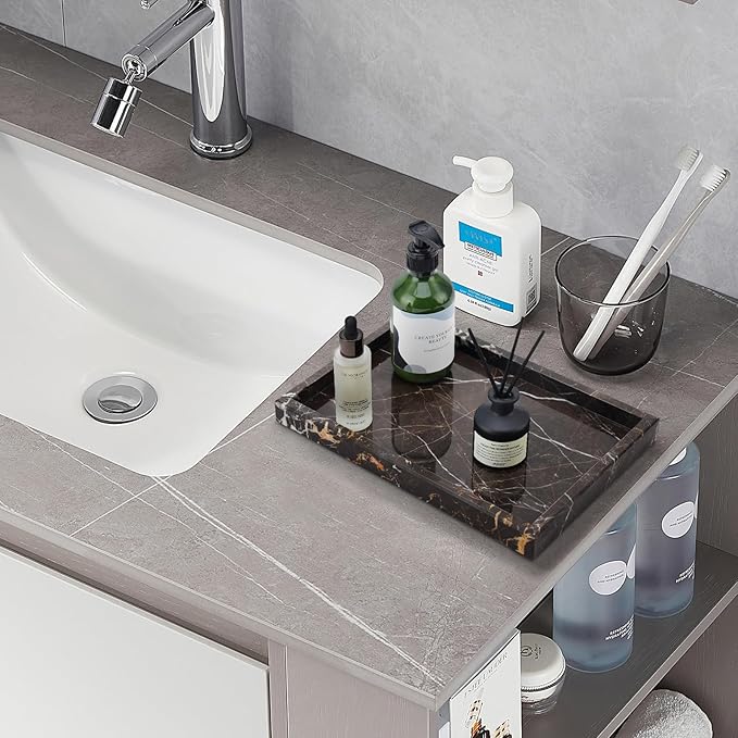 Real Natural Marble Tray for Bathroom, Kitchen and Desktop, Rectangle Genuine - Image 5
