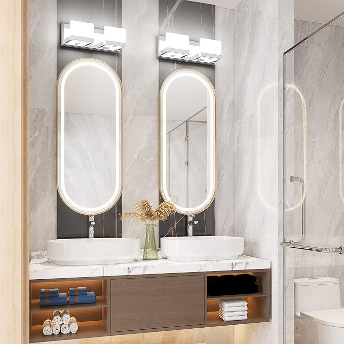 Tipace 2 Lights Modern Chrome LED Vanity Light - Image 2