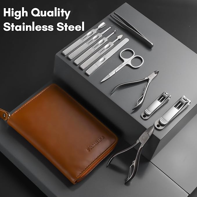FAMILIFE Manicure Set, Professional Manicure Kit Nail Clippers Set 11 in 1 - Image 2